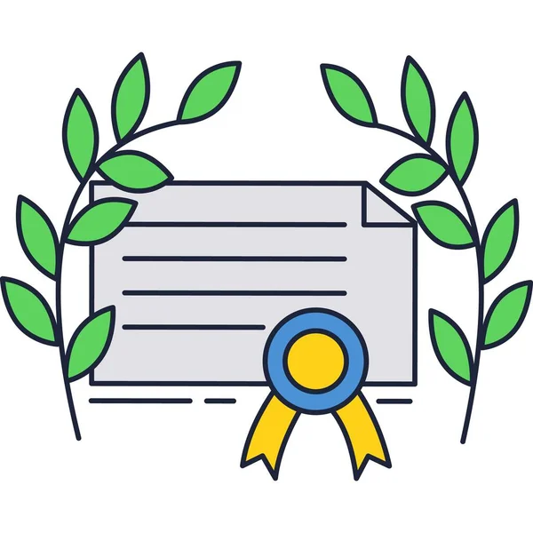 Certificado icono premio diploma vector en blanco — Vector de stock