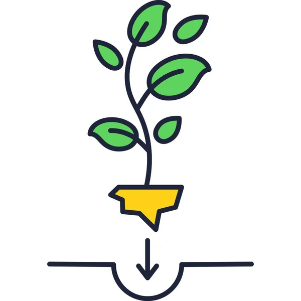 Broto planta crescer ícone de crescimento de plântulas vetor — Vetor de Stock