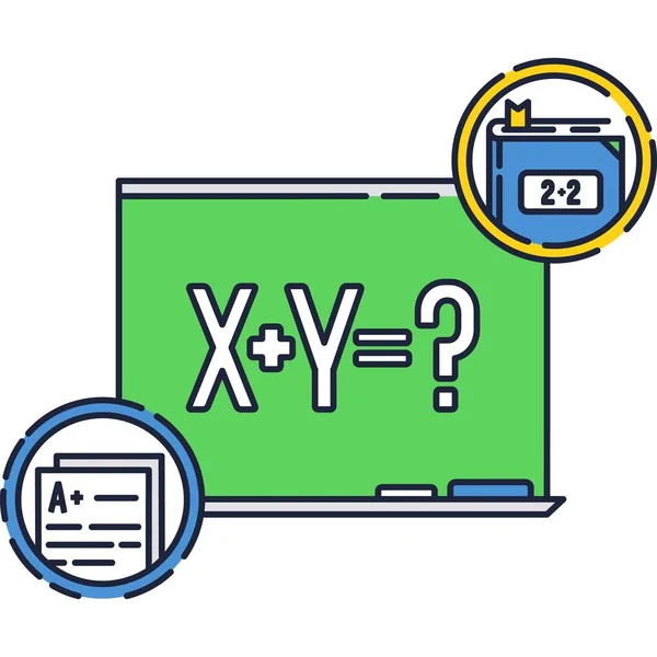 Math formula on blackboard vector equation icon — Stock Vector