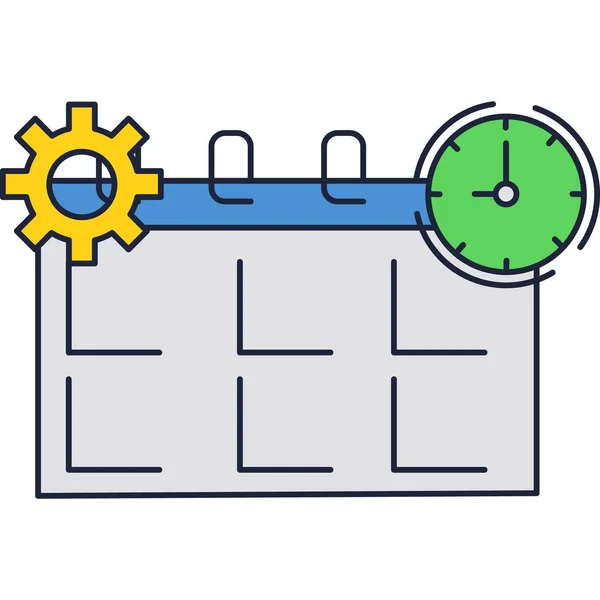 Vektor plánu času a data ikony kalendáře — Stockový vektor