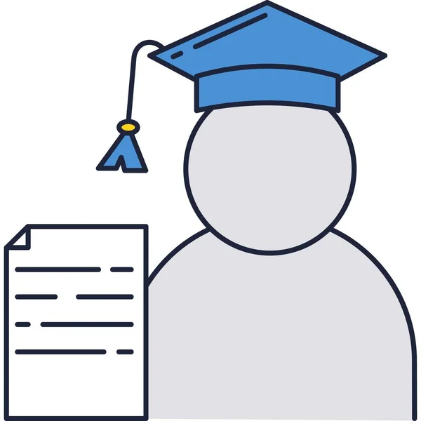 Estudante de graduação com vetor ícone diploma da escola — Vetor de Stock