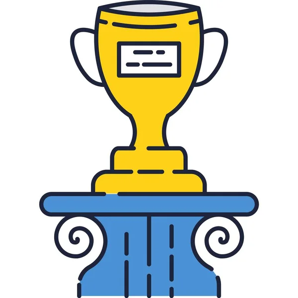 Trofeo premio copa icono educación aprendizaje premio — Vector de stock