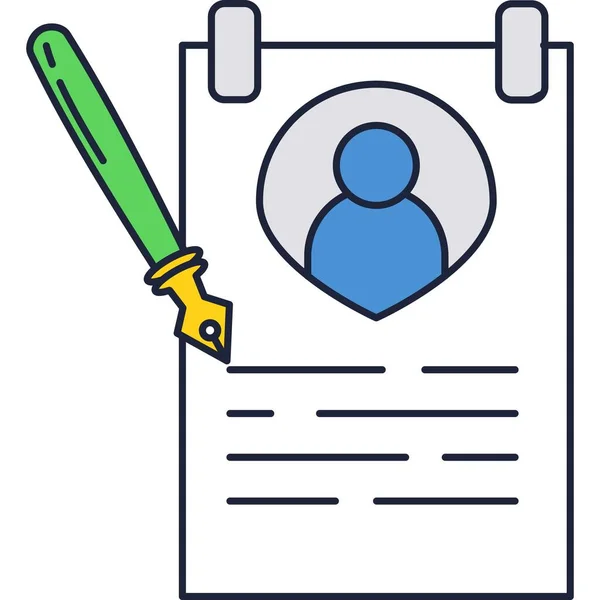 Resume icon vector cv job document on white — 스톡 벡터
