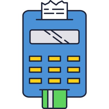 Ödeme makinesi pos terminal vektör simgesi izole