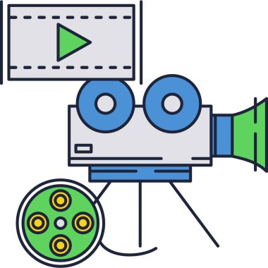 Çoklu ortam simgesi düz vektör medya web üretimi