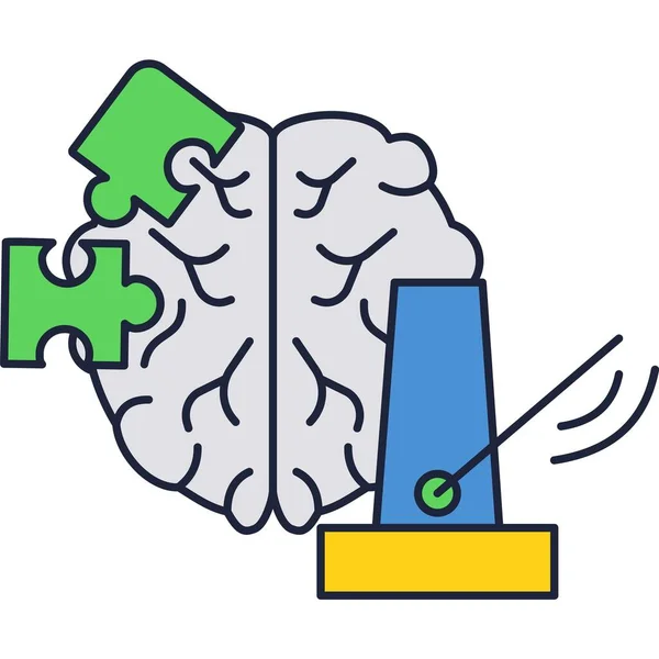 Brain puzzle head vector psychology icon isolated — Wektor stockowy