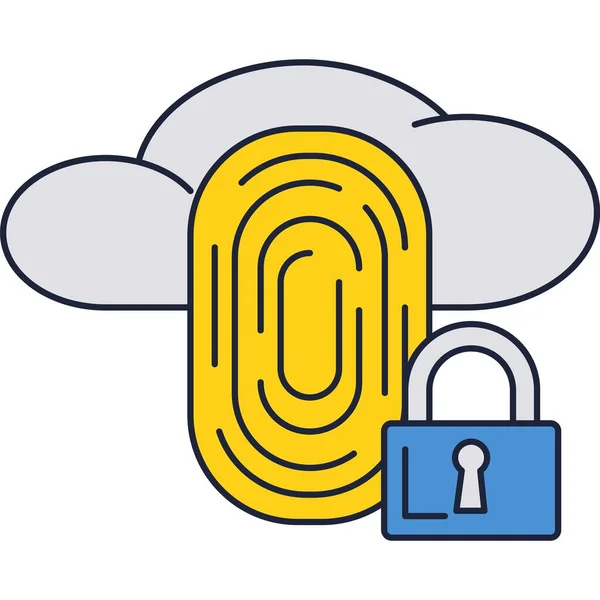 Finger print access personal data protection icon – Stock-vektor