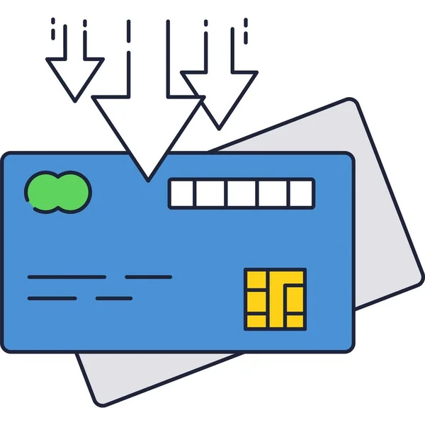Icône de réapprovisionnement de carte bancaire vecteur plat isolé — Image vectorielle