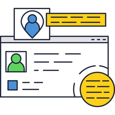 Dijital içerik vektörü sosyal ortam tasarım simgesi