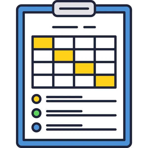 Curriculum icon action plan schedule flat vector — Stockvektor