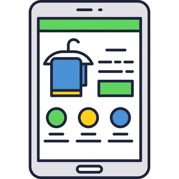 Ícone de venda de loja online vetor de aplicativo de telefone móvel —  Vetores de Stock