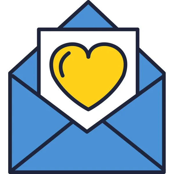 Srdce vektoru milostného písmene v ikoně obálky — Stockový vektor