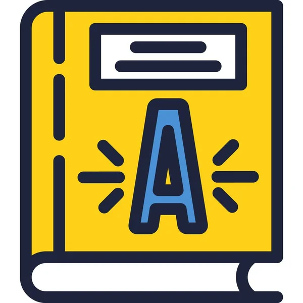 Language study icon flat vector online dictionary — Stockvektor