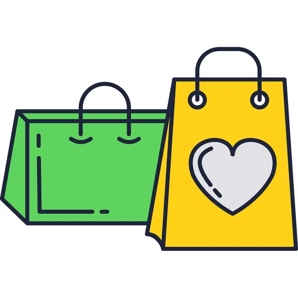 Paper shopping bag vector icon isolated on white — Vetor de Stock