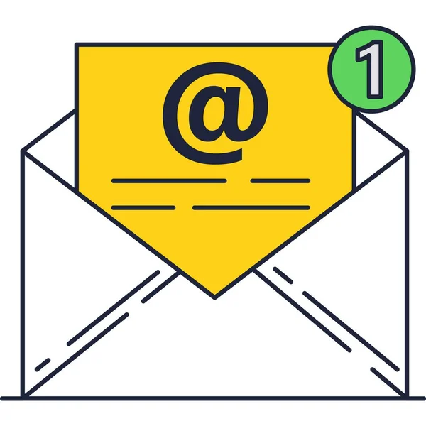 E-mailová zpráva s ikonou e-mailového dopisu — Stockový vektor