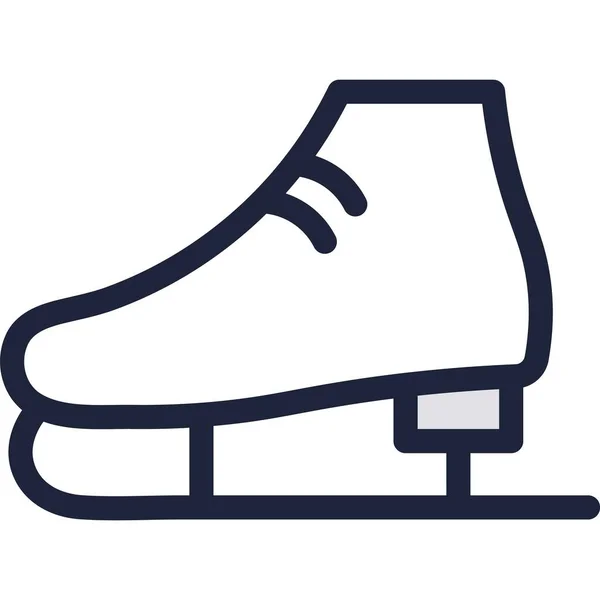 Patín de hielo zapato deportivo calzado icono vector — Vector de stock