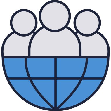 Küresel takım simgesi dünya küresi ve insanlar vektör