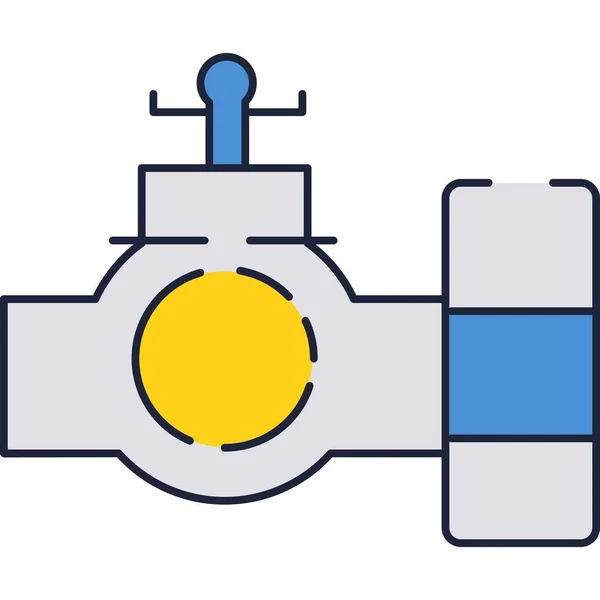 Icono de suministro de agua tubo de vector plano, grifo del grifo — Vector de stock