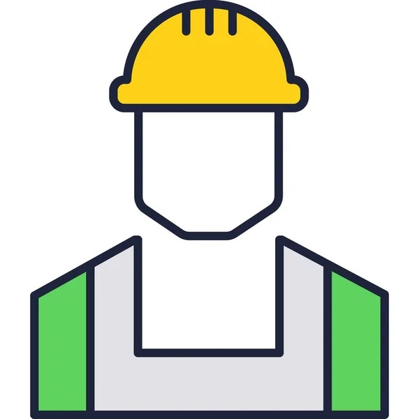 Bauarbeiter in Uniform mit Helm — Stockvektor