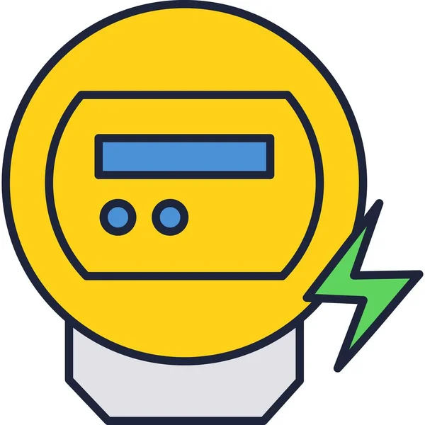 Electric gauge energy meter flat icon isolated — Stock Vector
