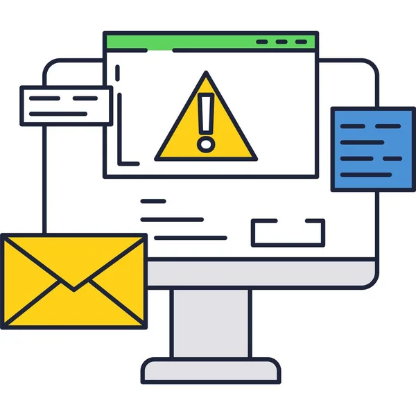 Icône de message d'alerte nouveau vecteur de courriel d'avertissement — Image vectorielle