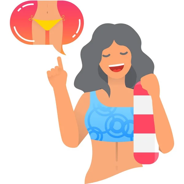 Vrouw genieten van water aerobics slanke vector icoon — Stockvector