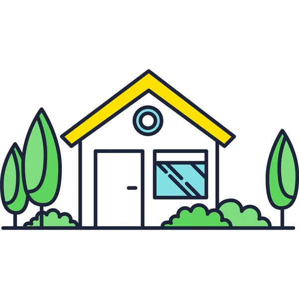 Kır evi vektör konforlu çiftlik binası simgesi — Stok Vektör