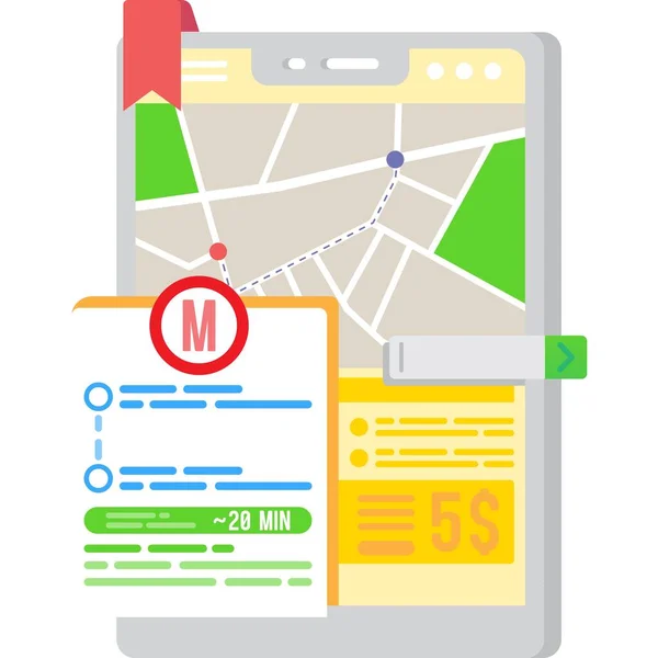 Tracker icône application mobile piste option souterraine — Image vectorielle