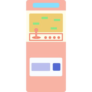 Beyaz arkaplanda oyun makinesi düz vektör simgesi