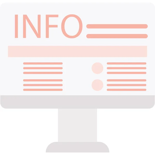 Newswire internet vector noticias ordenador icono plano — Vector de stock