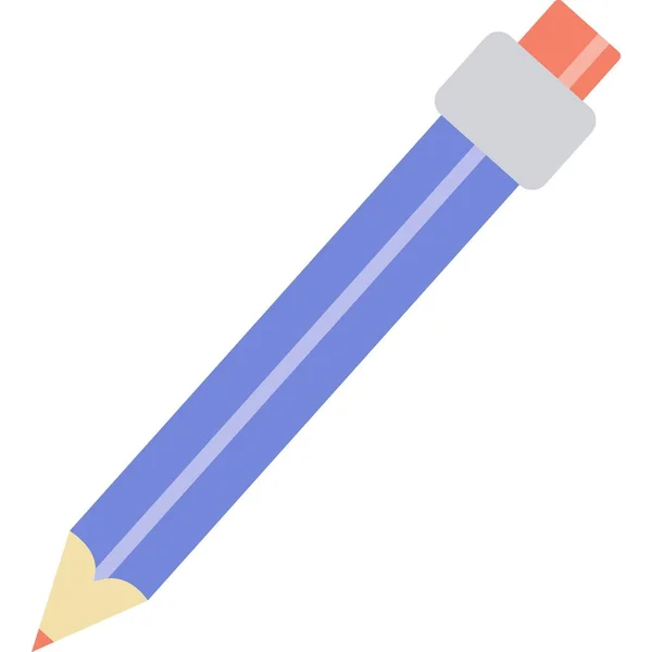 Crayon icône vecteur plat stylo symbole isolé — Image vectorielle