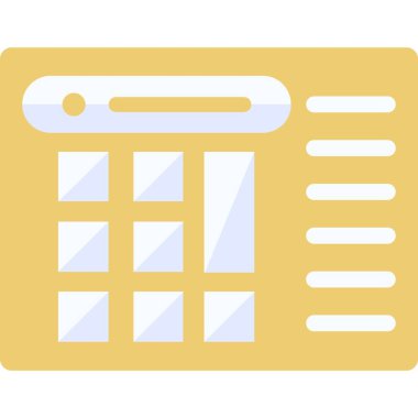 Hesaplayıcı tuşu vektör düz simgesi izole edildi