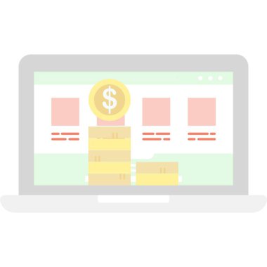 Laptop düz vektör simgesi beyaza izole edildi