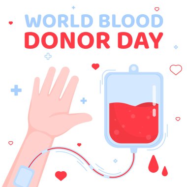 Dünya Kan Bağışı Günü vektör geçmişi. Kırmızı kağıt kesikli farkındalık posteri. 14 Haziran. Hemofili günü konsepti