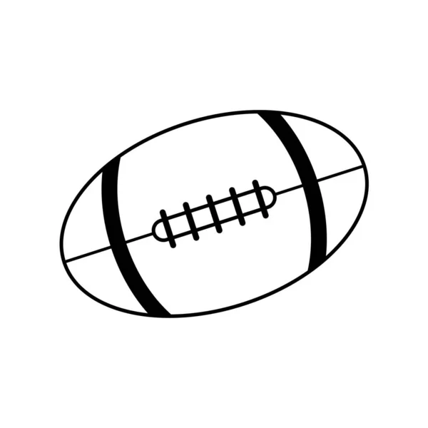 Rugby Ball Icon Design Isolated White Background American Football Black — Stock Vector