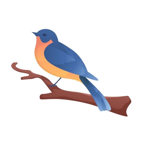 Східний Блакитний Птах Сидить Філіалі Ізольованим Минулим — стоковий вектор