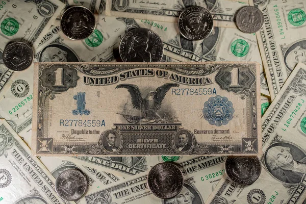 Banknot Black Eagle Dollar Szczycie Rzadkich Banknotów Monet Dolarowych Monety — Zdjęcie stockowe