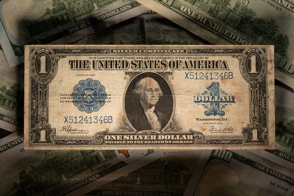 Historyczny Banknot Dolarowy Usa Srebrny Certyfikat Waluty — Zdjęcie stockowe