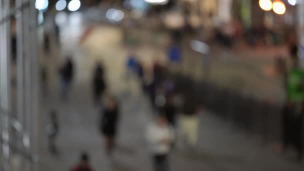 Out Focus People Walking Front Stock Exchange New York City — Video