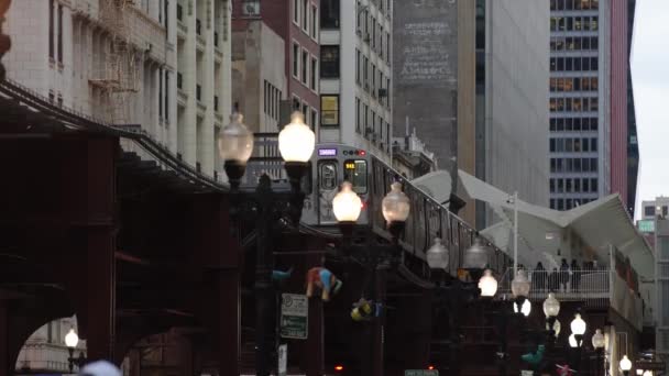 Chicago Illinois Abd Kasım 2019 Şikago Şehrindeki Metro Raylarında Metro — Stok video