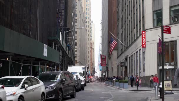 Manhattan New York Usa November 2019 Tight Busy Road Nyc — Stock Video