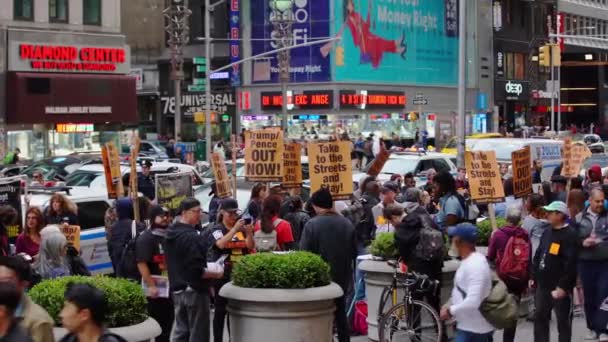 Manhattan New York Abd Ekim 2019 Donald Trump Protestosu Başkan — Stok video