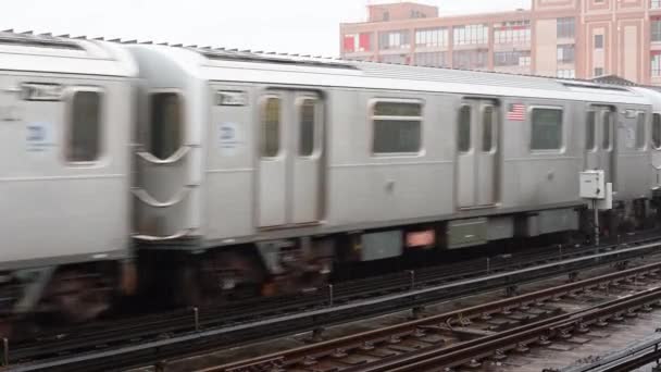 Queens New York Usa Oktober 2019 Metrostation Met Passagiers Mta — Stockvideo