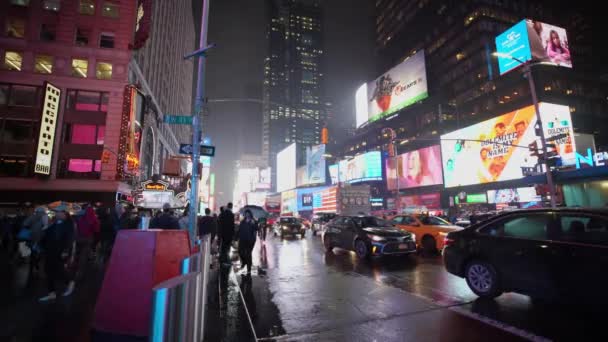Manhattan New York Usa Října 2019 Times Square Night Displays — Stock video