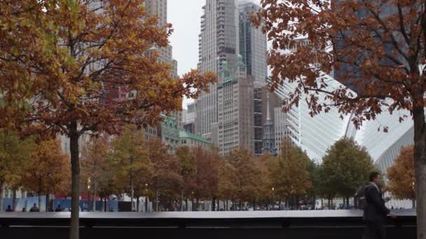 Manhattan Nowy Jork Usa Października 2019 Strefa Zero Manhattanie Jesień — Wideo stockowe