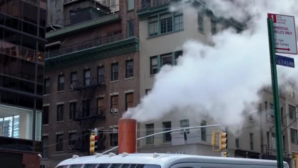Manhattan Nowy Jork Usa Listopada 2019 Steam Ucieka Komina Nowym — Wideo stockowe