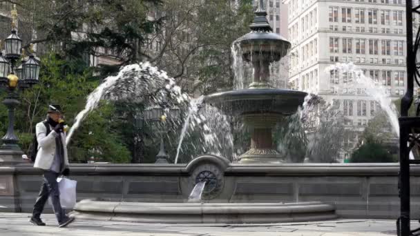 Manhattan New York Usa Října 2019 Jacob Wrey Mould Fountain — Stock video