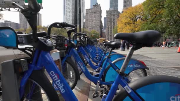 Manhattan New York Usa Října 2019 Městská Cyklistická Stanice Brooklynský — Stock video