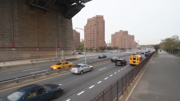 Manhattan New York Usa Oktober 2019 Verkeer Manhattan Rim Road — Stockvideo