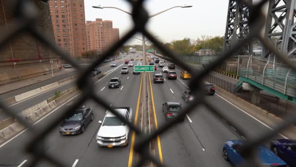 Manhattan New York Usa October 2019 Trough Fence Traffic Fdr — Stock Video